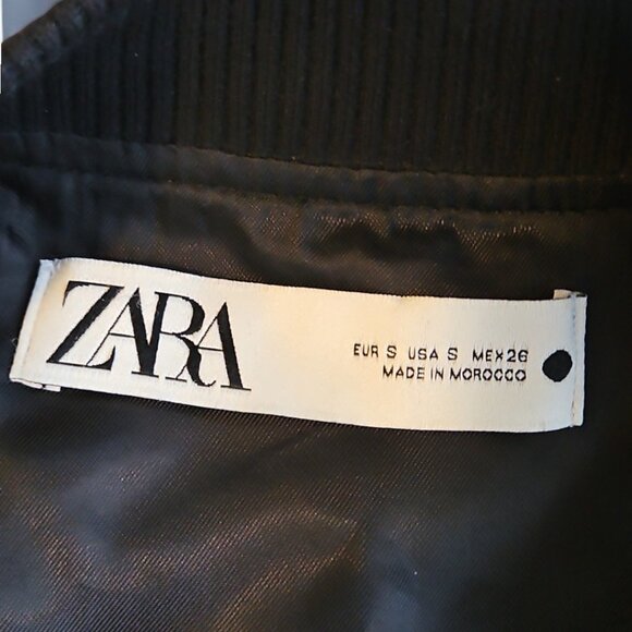 Zara Oversized Wool Bomber Black Jacket - Picture 5 of 7